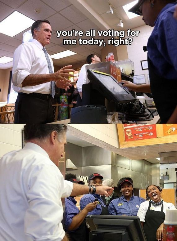 Phì cười vì Mitt Romney.